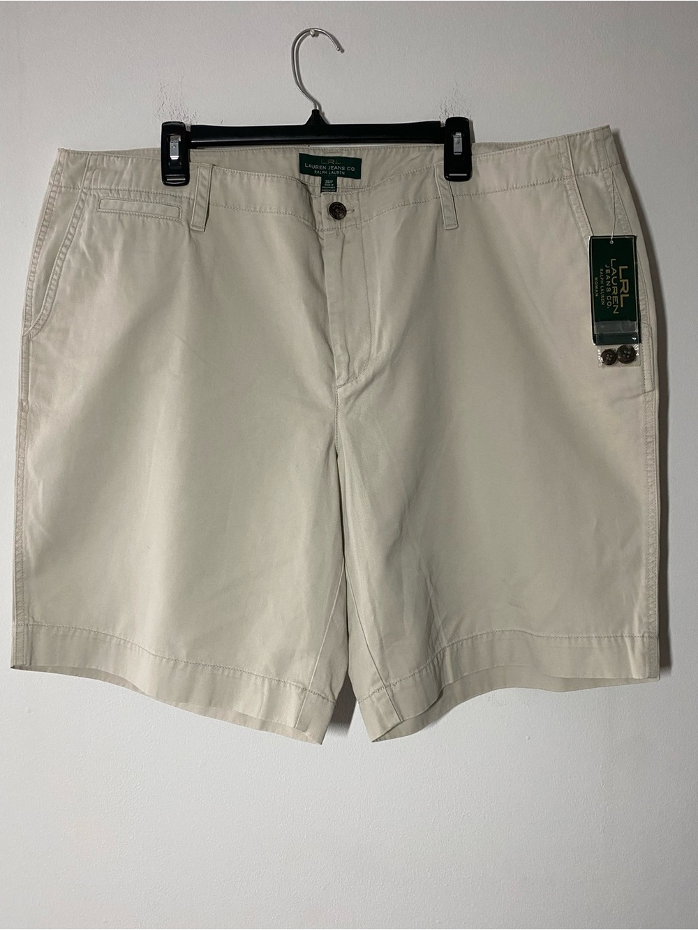 Ralph Lauren Women’s Light Beige Cotton Casual Shorts  Plus Size NWT